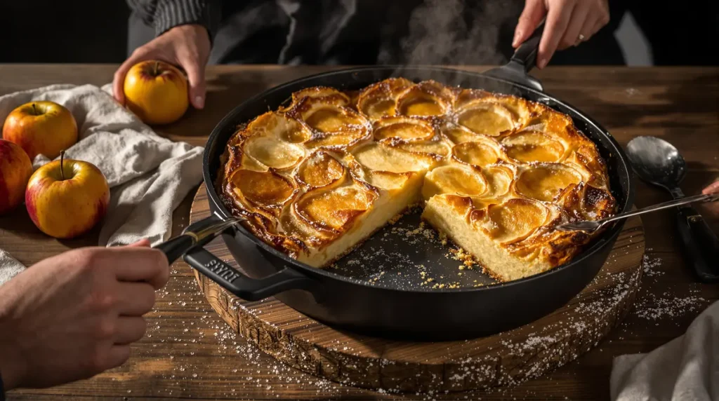 Je fais ce gâteau aux pommes à la poêle : ultra simple, rapide, sans four et 100 % réconfort